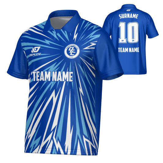 Burst Collared Jersey - Royal Blue & Sky Blue