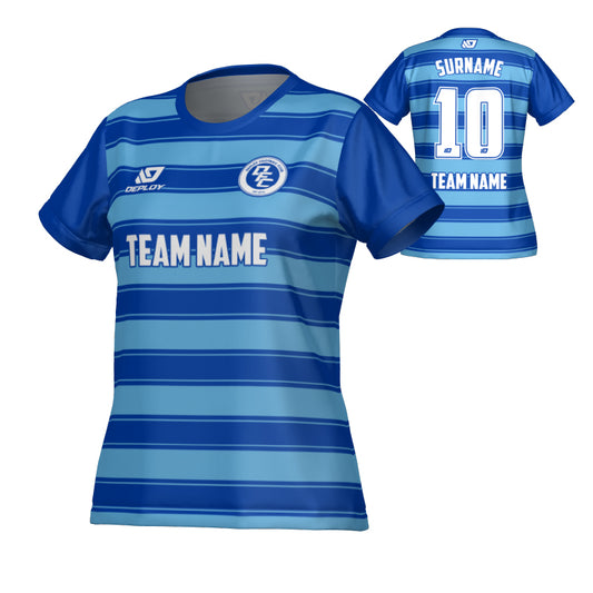 Celtic Womens Jersey - Royal Blue & Sky Blue
