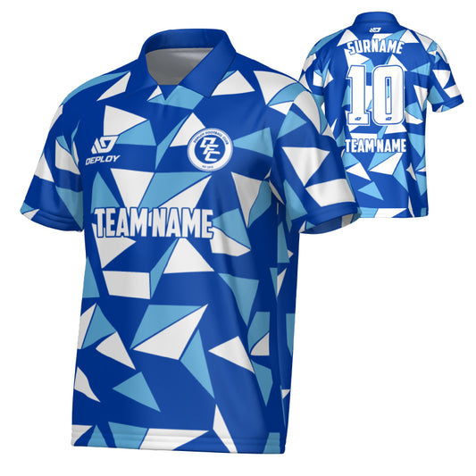 Shards Collared Jersey - Royal Blue & Sky Blue