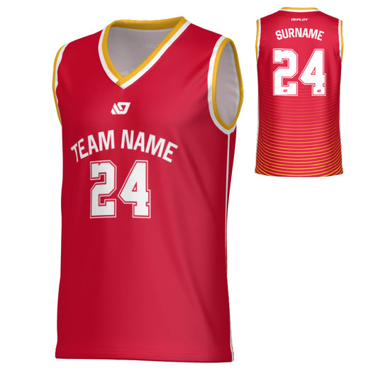 Aero Basketball Jersey - Red & Yellow