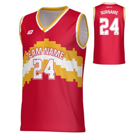 Altitude Basketball Jersey - Red & Yellow