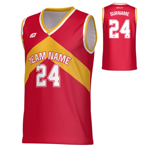Aspire Basketball Jersey - Red & Yellow