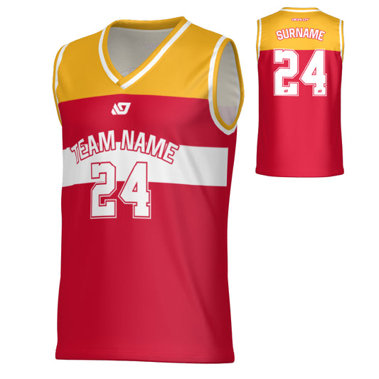 Bandit Basketball Jersey - Red & Yellow