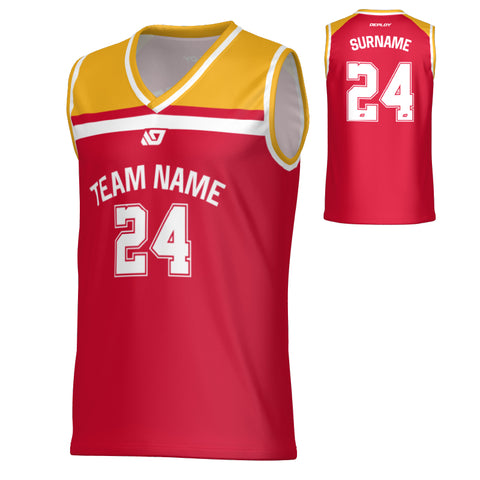 Captain Basketball Jersey - Red & Yellow