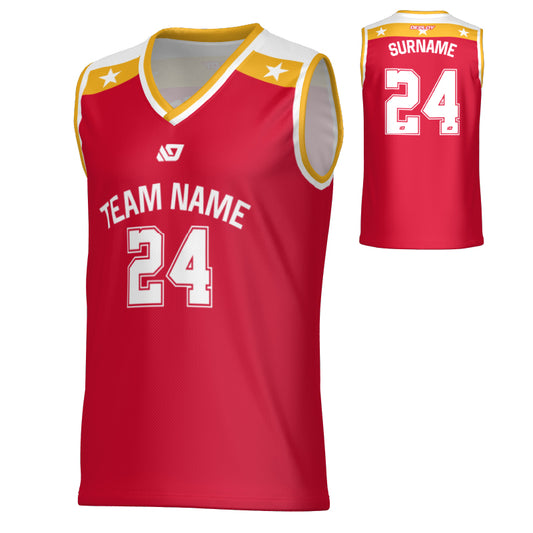 Core Basketball Jersey - Red & Yellow