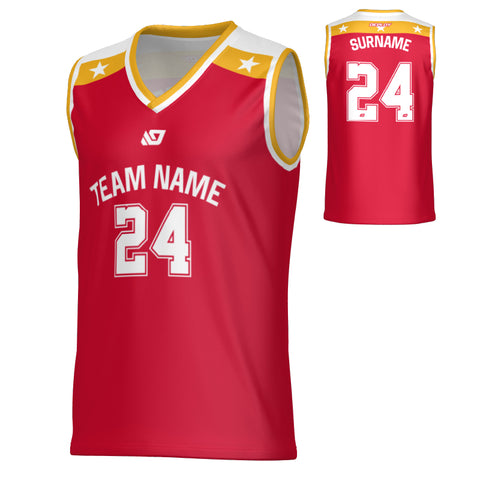 Core Basketball Jersey - Red & Yellow
