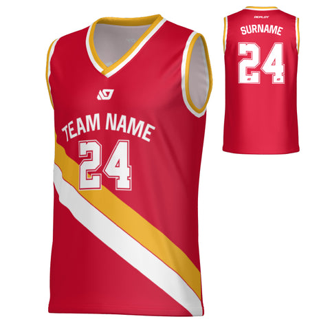 Drift Basketball Jersey - Red & Yellow