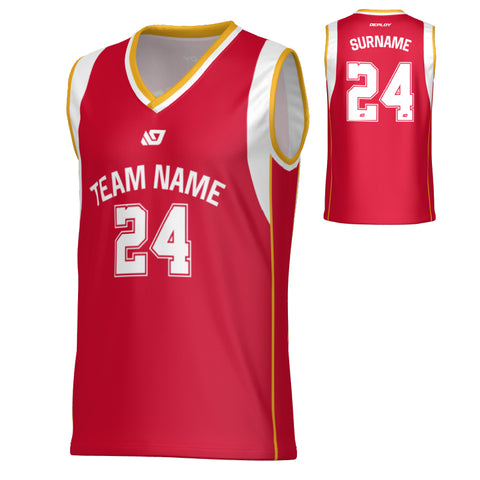 Edge Basketball Jersey - Red & Yellow