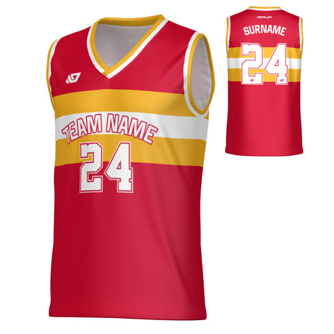 Legacy Basketball Jersey - Red & Yellow