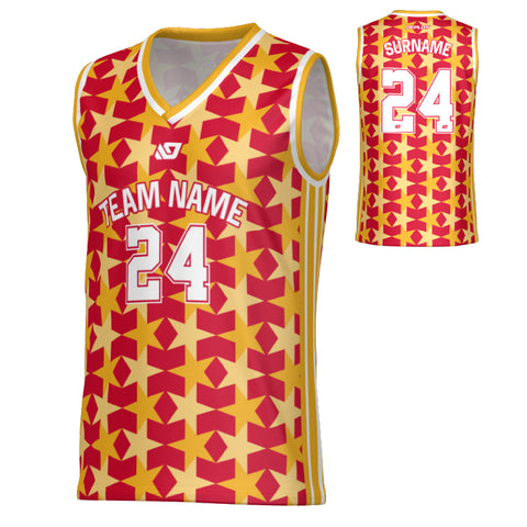 Matrix Basketball Jersey - Red & Yellow