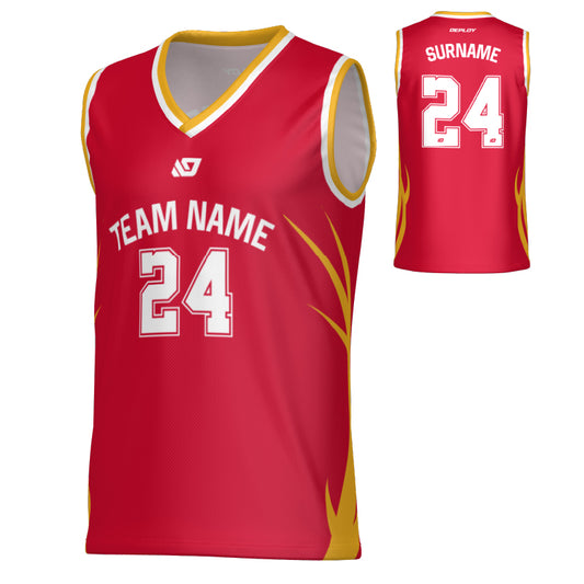 Razor Basketball Jersey - Red & Yellow