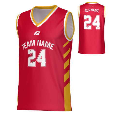 Sprint Basketball Jersey - Red & Yellow