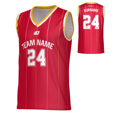 Stealth Basketball Jersey - Red & Yellow