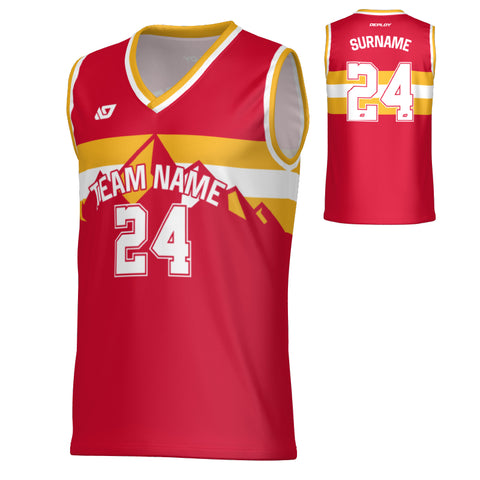 Summit Basketball Jersey - Red & Yellow
