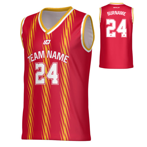 Torrent Basketball Jersey - Red & Yellow