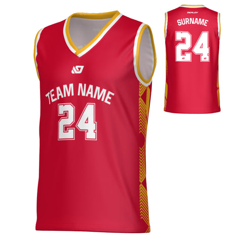Totem Basketball Jersey - Red & Yellow