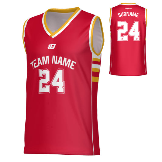 Varsity Basketball Jersey - Red & Yellow