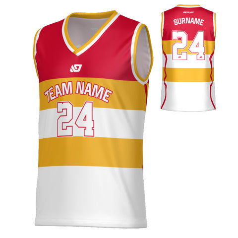Victory Basketball Jersey - Red & Yellow