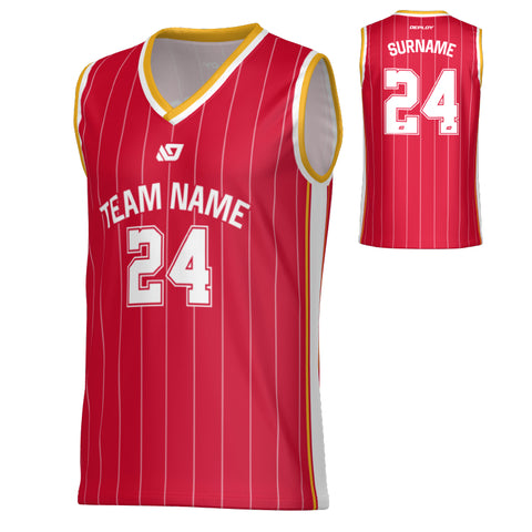Vortex Basketball Jersey - Red & Yellow