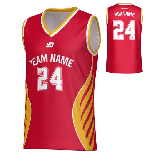 Wings Basketball Jersey - Red & Yellow