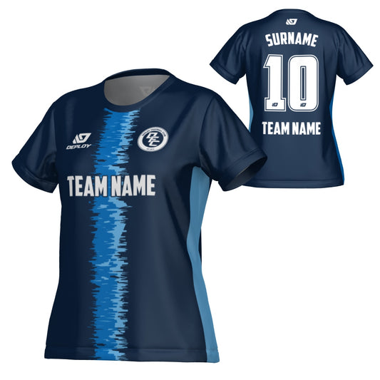 Rift Womens Jersey - Navy & Sky Blue