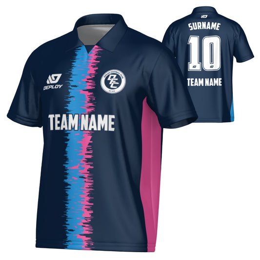 Rift Collared Jersey - Navy & Pink