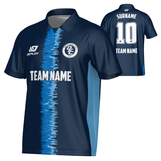 Rift Collared Jersey - Navy & Sky Blue