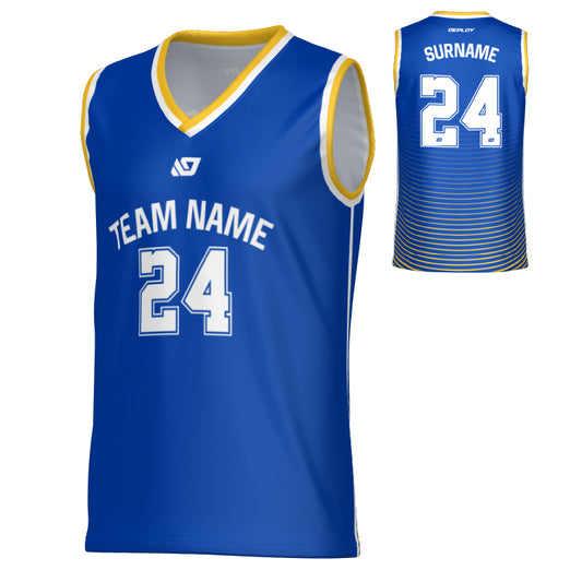 Aero Basketball Jersey - Royal Blue & Yellow