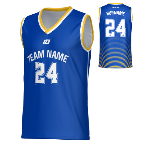 Aero Basketball Jersey - Royal Blue & Yellow