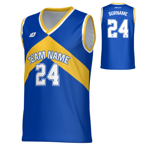 Aspire Basketball Jersey - Royal Blue & Yellow