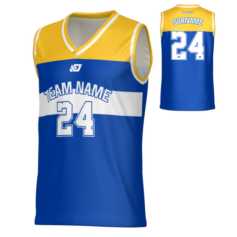 Bandit Basketball Jersey - Royal Blue & Yellow