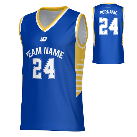 Banner Basketball Jersey - Royal Blue & Yellow