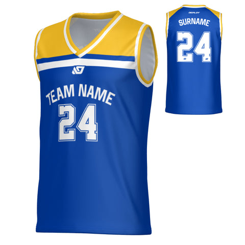 Captain Basketball Jersey - Royal Blue & Yellow