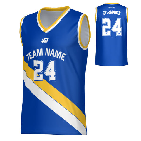 Drift Basketball Jersey - Royal Blue & Yellow