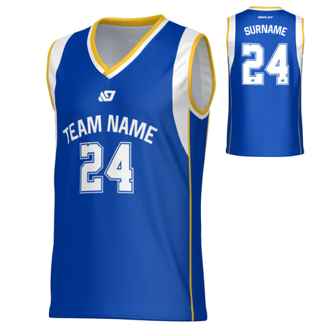 Edge Basketball Jersey - Royal Blue & Yellow