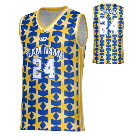 Matrix Basketball Jersey - Royal Blue & Yellow