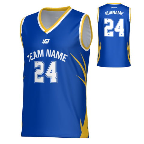 Razor Basketball Jersey - Royal Blue & Yellow