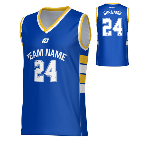 Stack Basketball Jersey - Royal Blue & Yellow