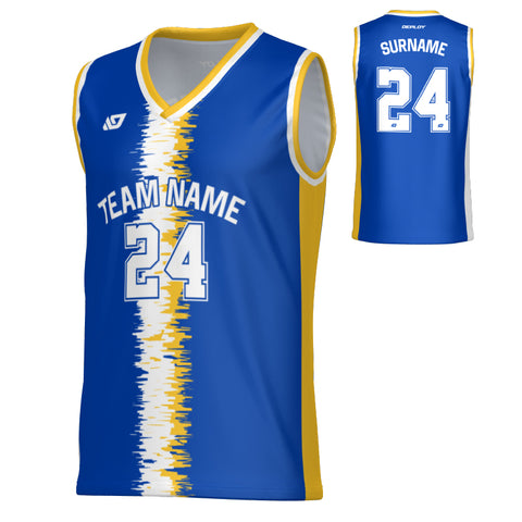 Static Basketball Jersey - Royal Blue & Yellow