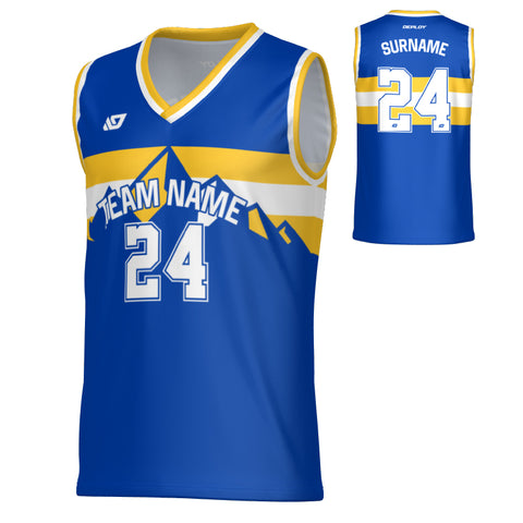 Summit Basketball Jersey - Royal Blue & Yellow