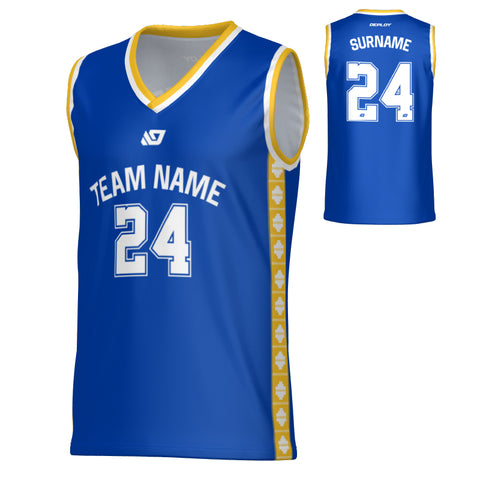 Tile Basketball Jersey - Royal Blue & Yellow