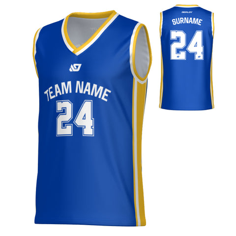 Vector Basketball Jersey - Royal Blue & Yellow