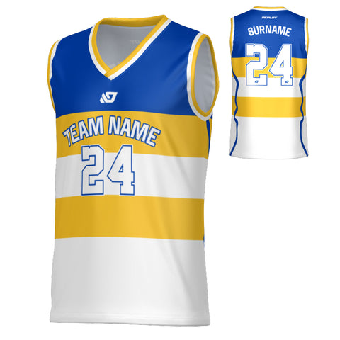 Victory Basketball Jersey - Royal Blue & Yellow