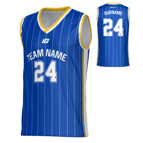 Vortex Basketball Jersey - Royal Blue & Yellow