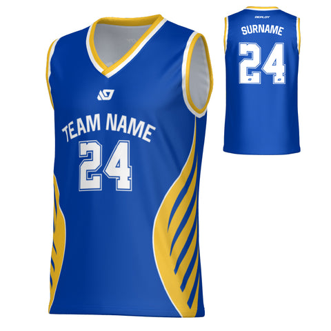 Wings Basketball Jersey - Royal Blue & Yellow