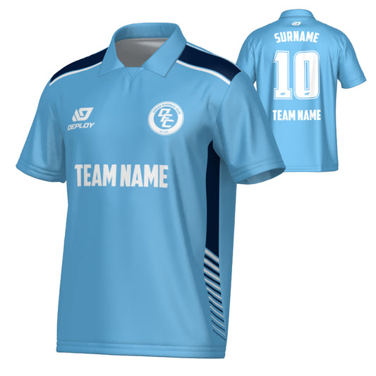 Apex Collared Jersey - Sky Blue & Navy