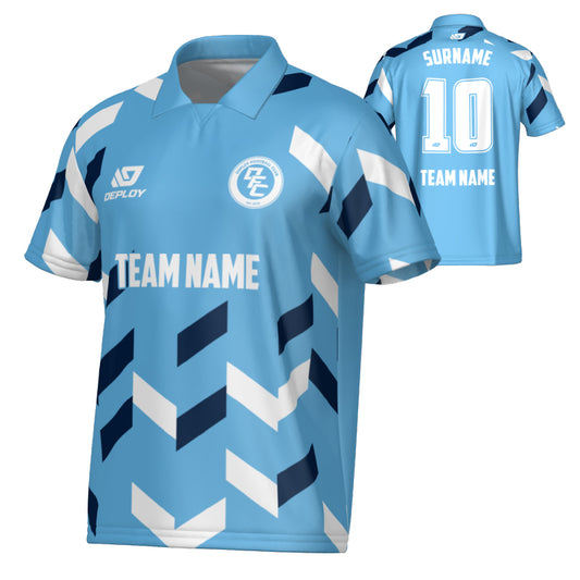 Arrows Collared Jersey - Sky Blue & Navy