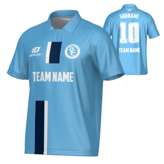 Block Collared Jersey - Sky Blue & Navy