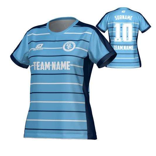 Cadence Womens Jersey - Sky Blue & Navy