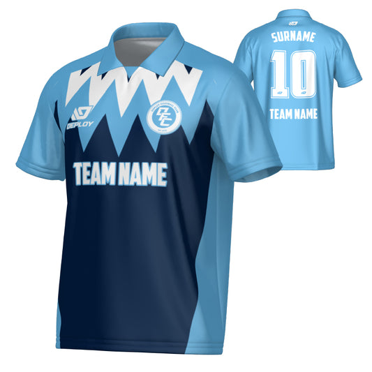 Carnival Collared Jersey - Sky Blue & Navy